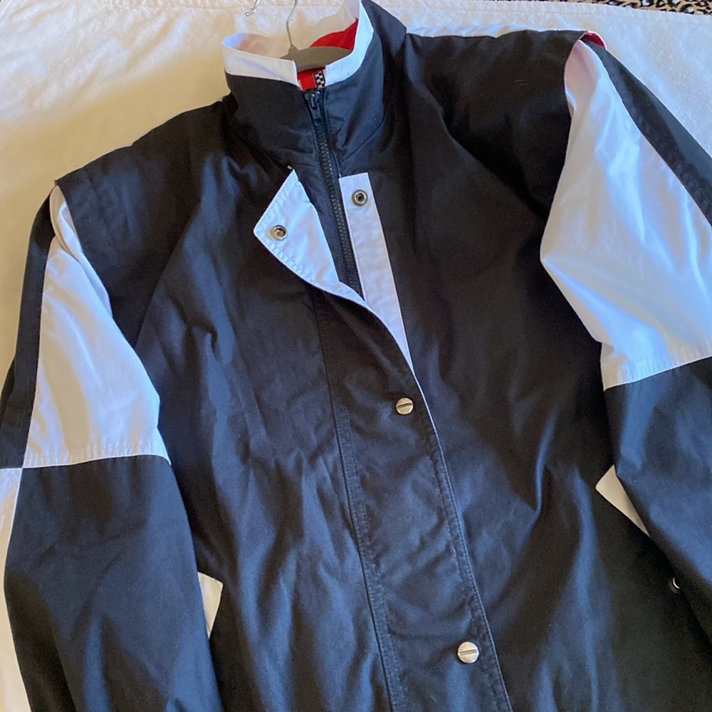 London Fog Black and White Windbreaker Jacket - Picture 7 of 11